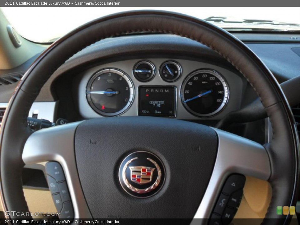 Cashmere/Cocoa Interior Steering Wheel for the 2011 Cadillac Escalade Luxury AWD #39423654
