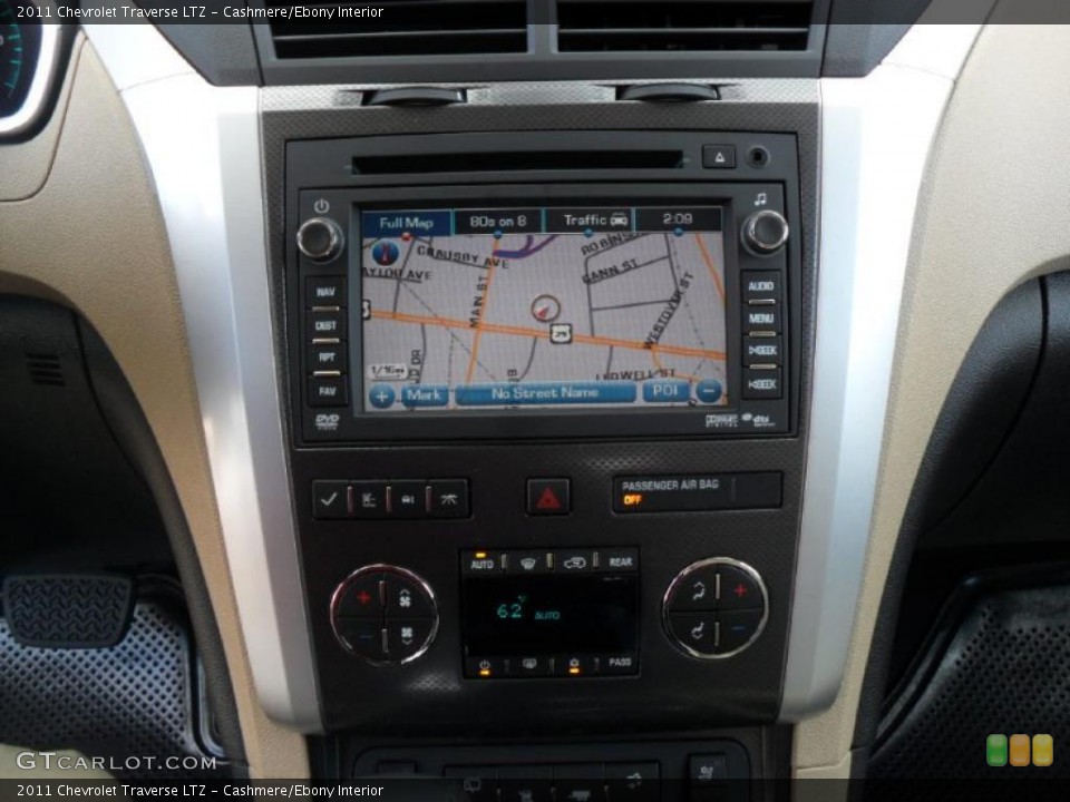 Cashmere/Ebony Interior Navigation for the 2011 Chevrolet Traverse LTZ #39427654