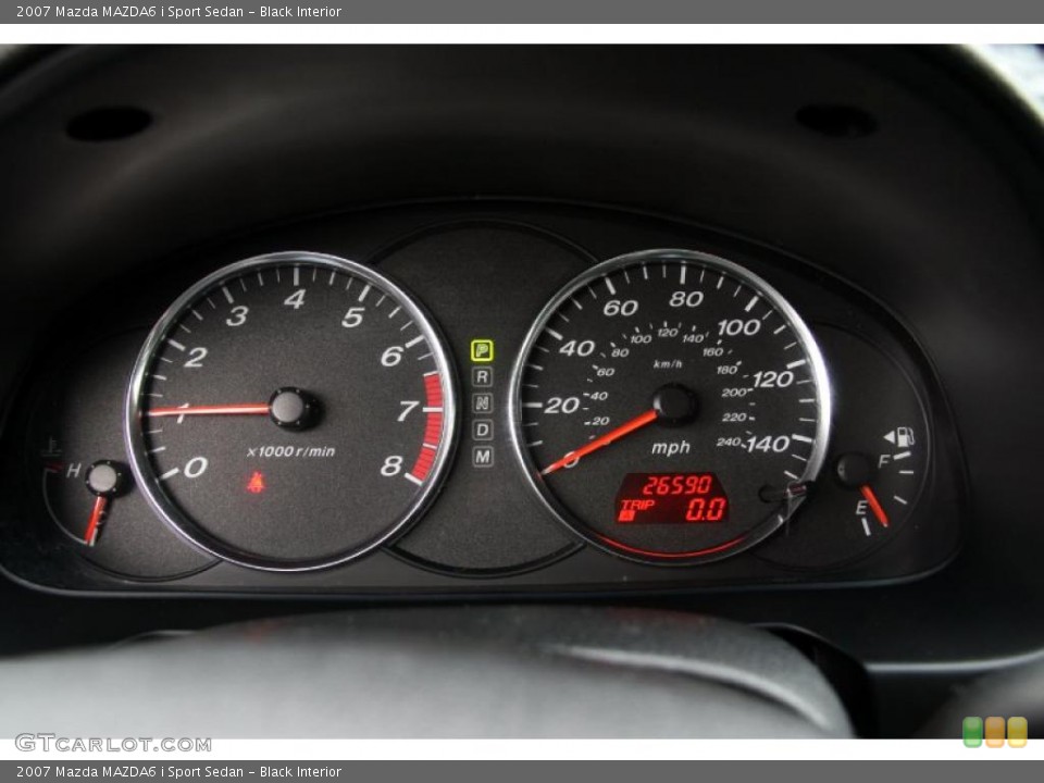 Black Interior Gauges for the 2007 Mazda MAZDA6 i Sport Sedan #39428798