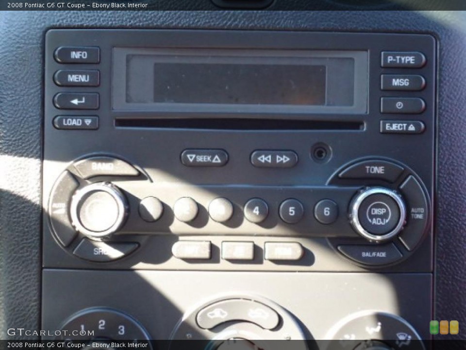 Ebony Black Interior Controls for the 2008 Pontiac G6 GT Coupe #39429110
