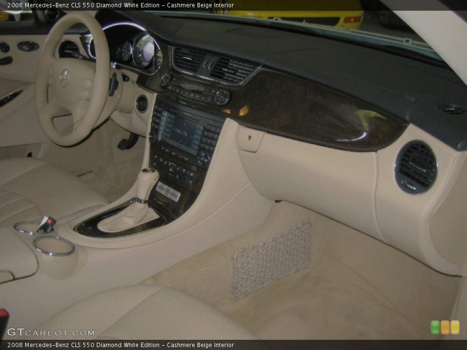 Cashmere Beige Interior Dashboard for the 2008 Mercedes-Benz CLS 550 Diamond White Edition #39446374