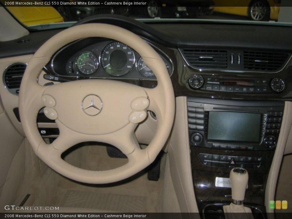 Cashmere Beige Interior Dashboard for the 2008 Mercedes-Benz CLS 550 Diamond White Edition #39446414