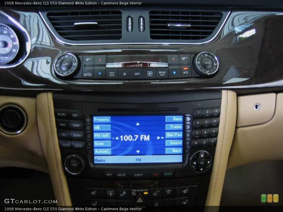 Cashmere Beige Interior Controls for the 2008 Mercedes-Benz CLS 550 Diamond White Edition #39446466