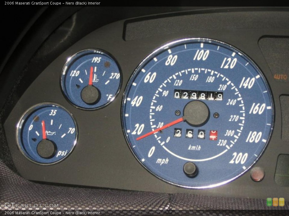 Nero (Black) Interior Gauges for the 2006 Maserati GranSport Coupe #39447158