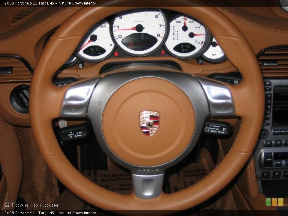 Natural Brown Interior Steering Wheel for the 2008 Porsche 911 Targa 4S #39450218