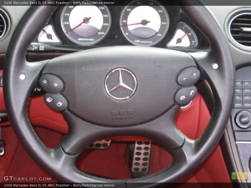 Berry Red/Charcoal Interior Steering Wheel for the 2006 Mercedes-Benz SL 55 AMG Roadster #39456870