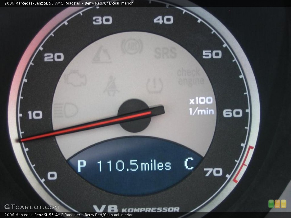 Berry Red/Charcoal Interior Gauges for the 2006 Mercedes-Benz SL 55 AMG Roadster #39456918
