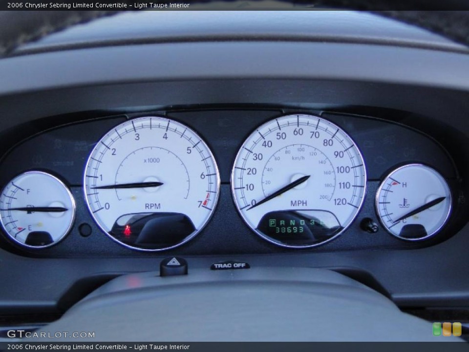 Light Taupe Interior Gauges for the 2006 Chrysler Sebring Limited Convertible #39468646
