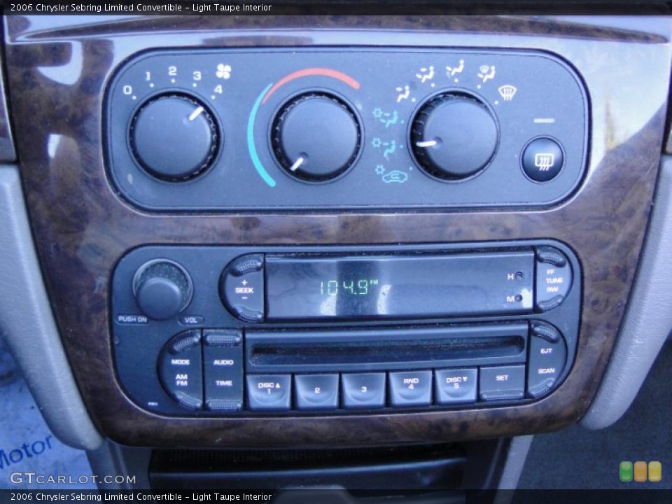 Light Taupe Interior Controls for the 2006 Chrysler Sebring Limited Convertible #39468686