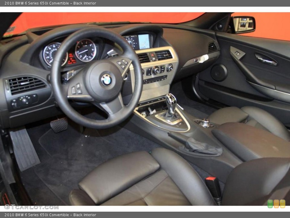 Black Interior Prime Interior for the 2010 BMW 6 Series 650i Convertible #39472770