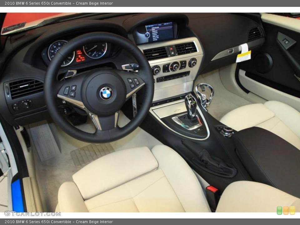 Cream Beige Interior Prime Interior for the 2010 BMW 6 Series 650i Convertible #39472990