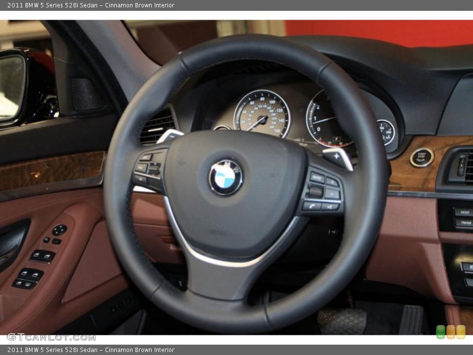 Cinnamon Brown Interior Steering Wheel for the 2011 BMW 5 Series 528i Sedan #39476275