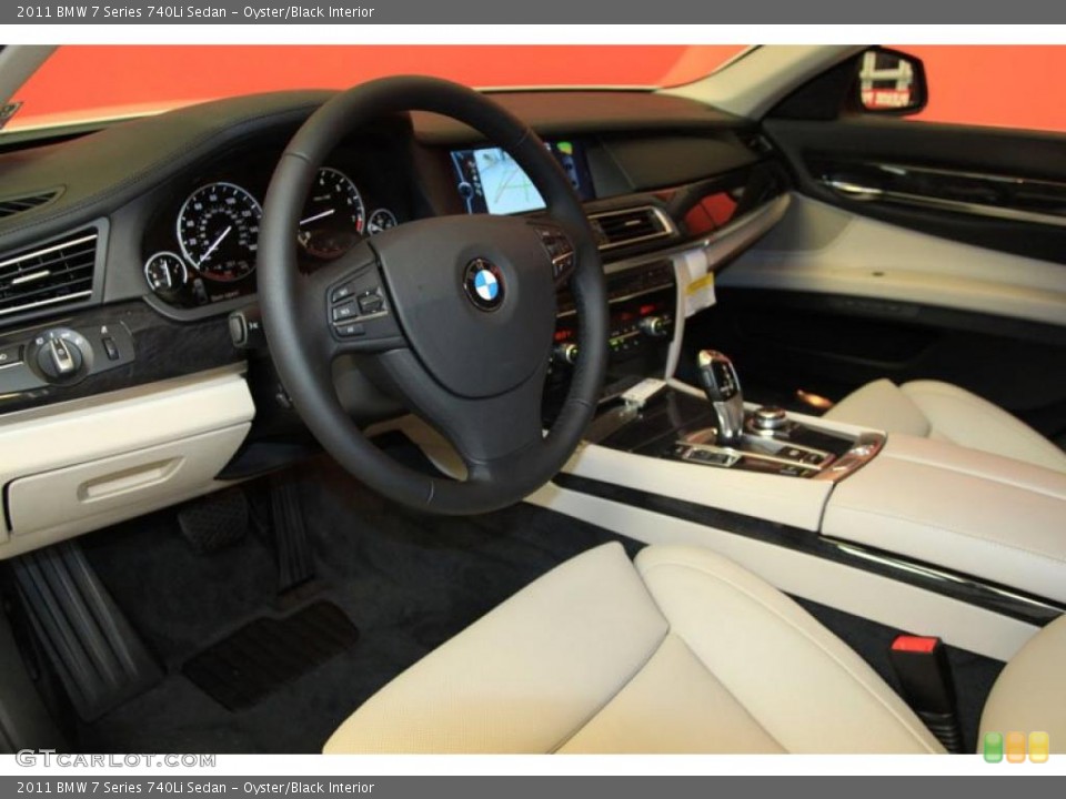 Oyster/Black Interior Photo for the 2011 BMW 7 Series 740Li Sedan #39478080