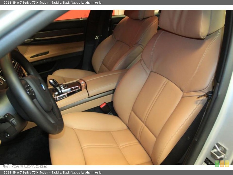 Saddle/Black Nappa Leather Interior Photo for the 2011 BMW 7 Series 750i Sedan #39480682