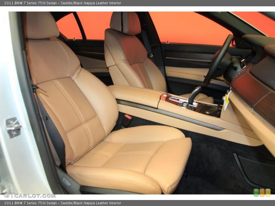 Saddle/Black Nappa Leather Interior Photo for the 2011 BMW 7 Series 750i Sedan #39480750