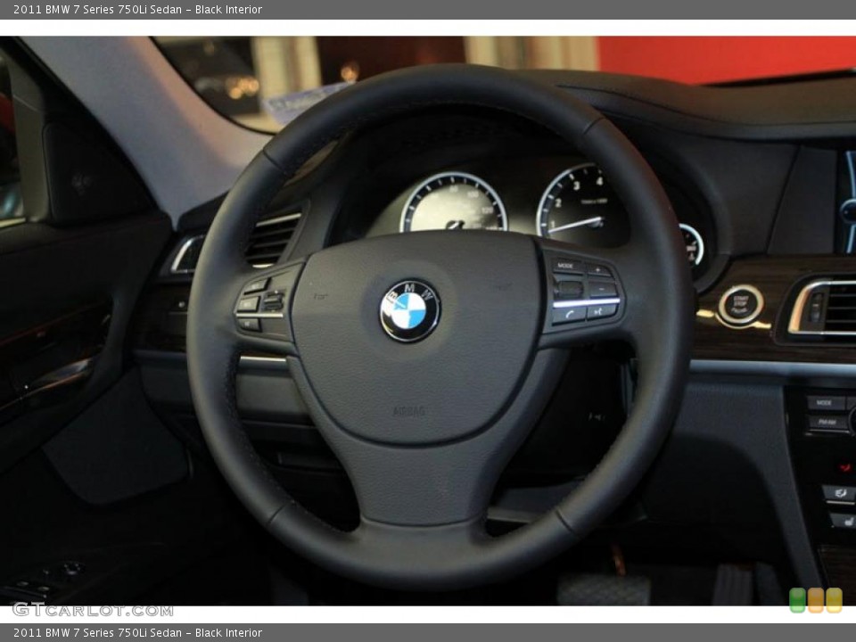 Black Interior Steering Wheel for the 2011 BMW 7 Series 750Li Sedan #39482026