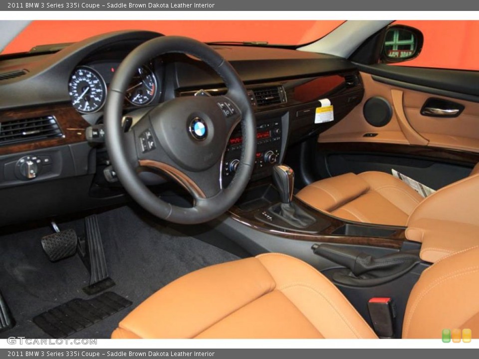 Saddle Brown Dakota Leather Interior Prime Interior for the 2011 BMW 3 Series 335i Coupe #39483741