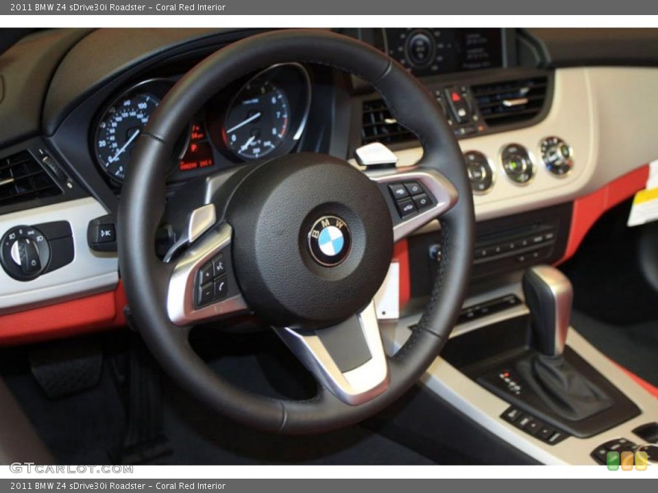 Coral Red Interior Steering Wheel for the 2011 BMW Z4 sDrive30i Roadster #39485221