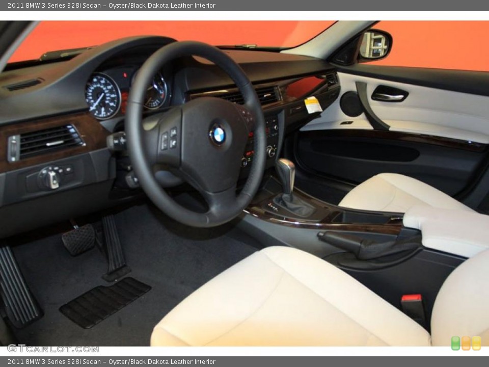Oyster/Black Dakota Leather Interior Prime Interior for the 2011 BMW 3 Series 328i Sedan #39490144