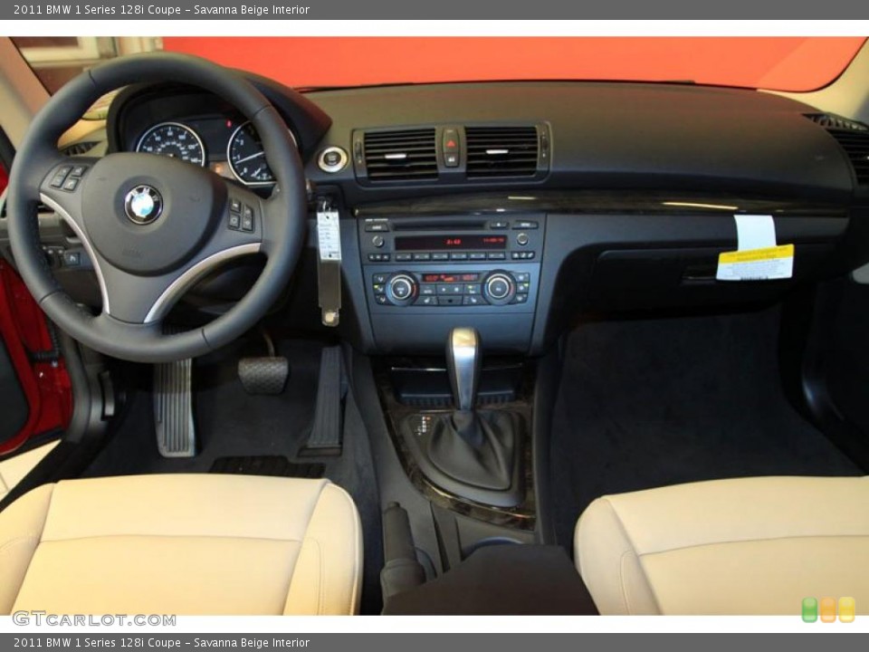 Savanna Beige Interior Dashboard for the 2011 BMW 1 Series 128i Coupe #39490656