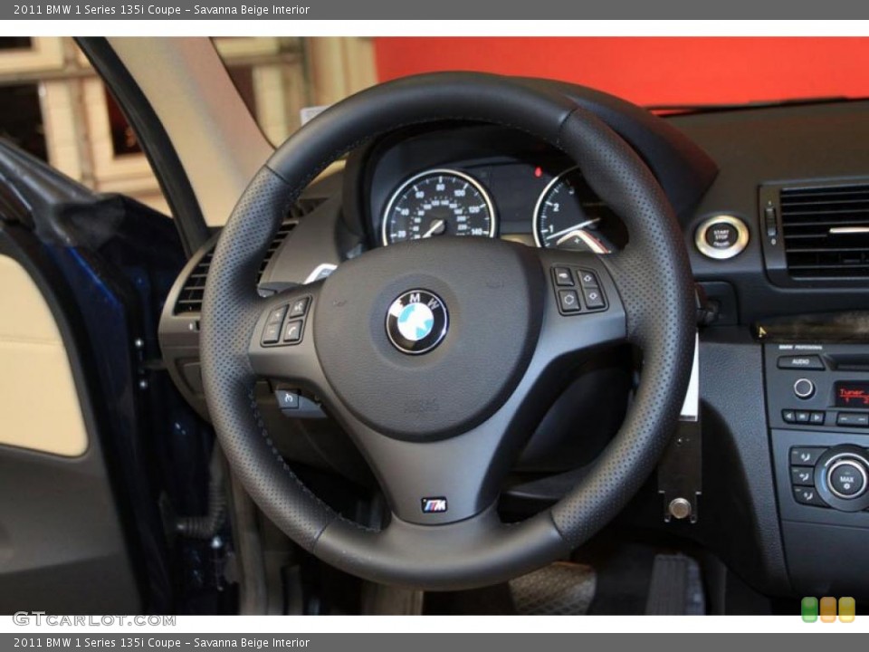 Savanna Beige Interior Steering Wheel for the 2011 BMW 1 Series 135i Coupe #39490968