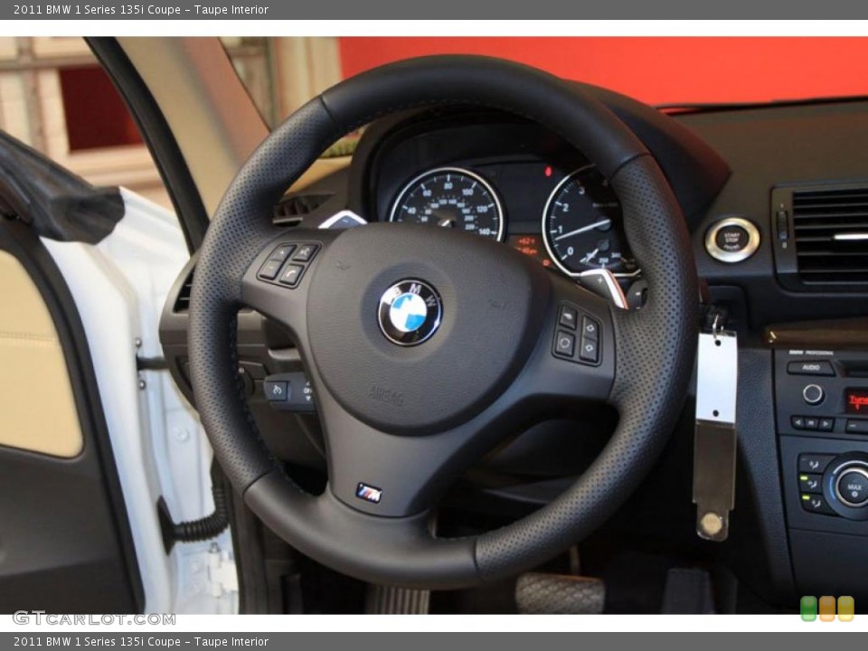 Taupe Interior Steering Wheel for the 2011 BMW 1 Series 135i Coupe #39491404
