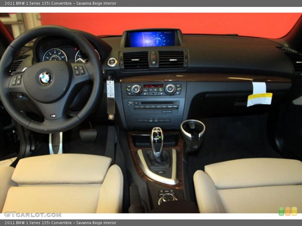 Savanna Beige Interior Dashboard for the 2011 BMW 1 Series 135i Convertible #39491512