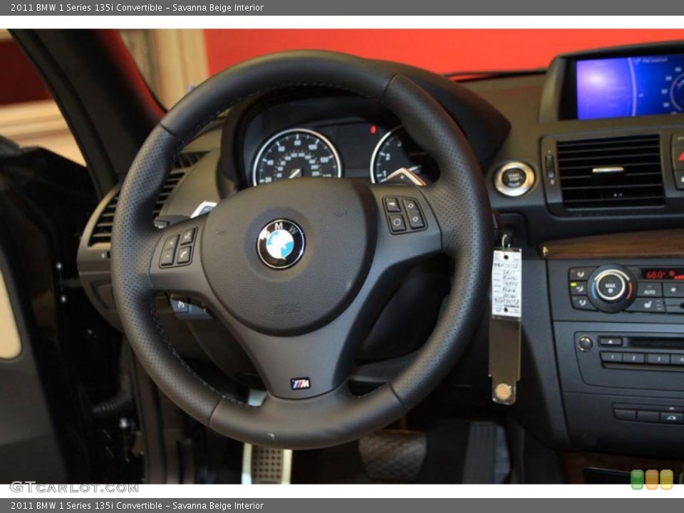 Savanna Beige Interior Steering Wheel for the 2011 BMW 1 Series 135i Convertible #39491652
