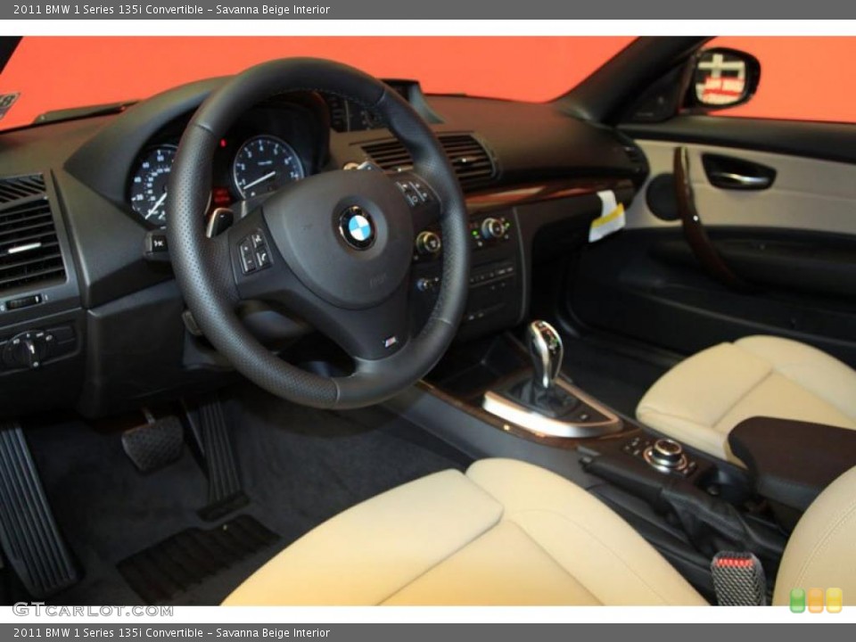 Savanna Beige Interior Prime Interior for the 2011 BMW 1 Series 135i Convertible #39491728