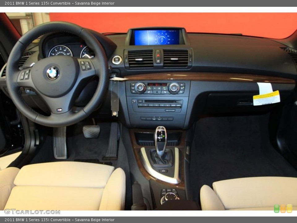 Savanna Beige Interior Dashboard for the 2011 BMW 1 Series 135i Convertible #39491756