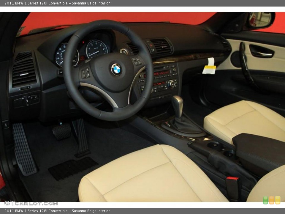 Savanna Beige Interior Prime Interior for the 2011 BMW 1 Series 128i Convertible #39491960