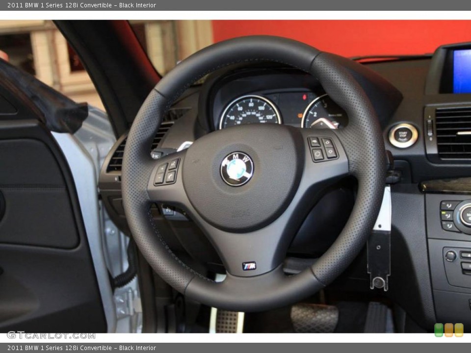 Black Interior Steering Wheel for the 2011 BMW 1 Series 128i Convertible #39492344