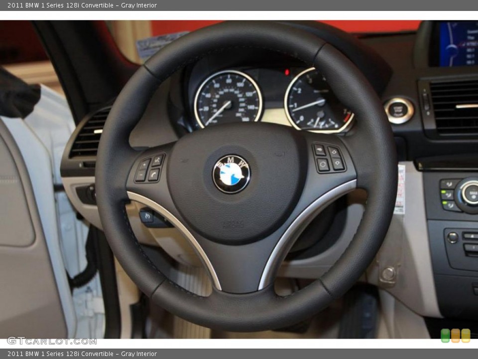 Gray Interior Steering Wheel for the 2011 BMW 1 Series 128i Convertible #39492820
