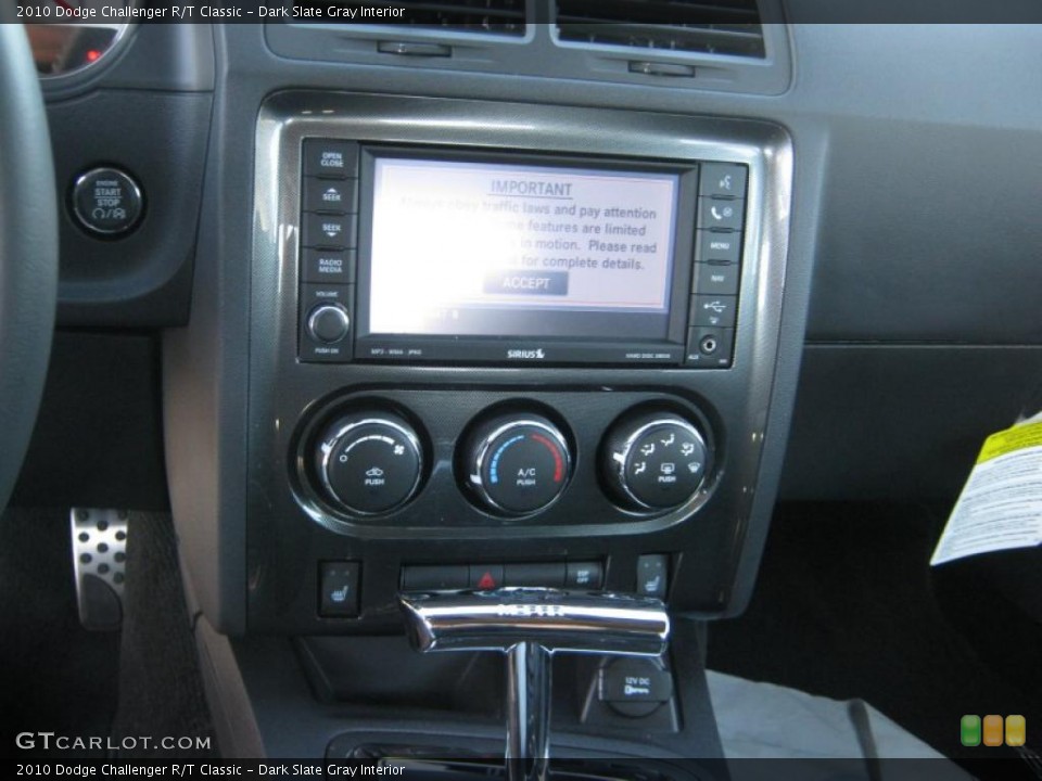 Dark Slate Gray Interior Navigation for the 2010 Dodge Challenger R/T Classic #39497133