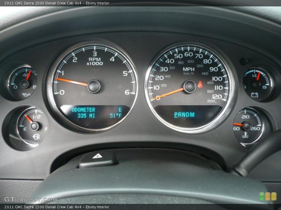 Ebony Interior Gauges for the 2011 GMC Sierra 1500 Denali Crew Cab 4x4 #39504768