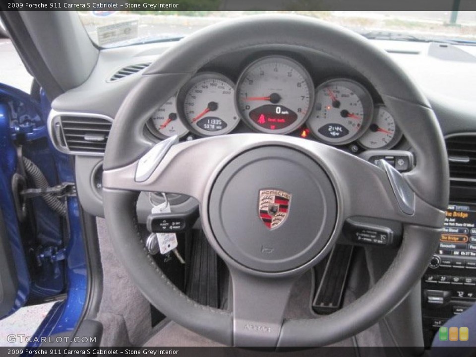 Stone Grey Interior Steering Wheel for the 2009 Porsche 911 Carrera S Cabriolet #39509424