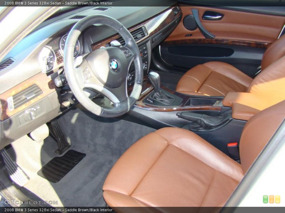 Saddle Brown/Black Interior Prime Interior for the 2008 BMW 3 Series 328xi Sedan #39514008