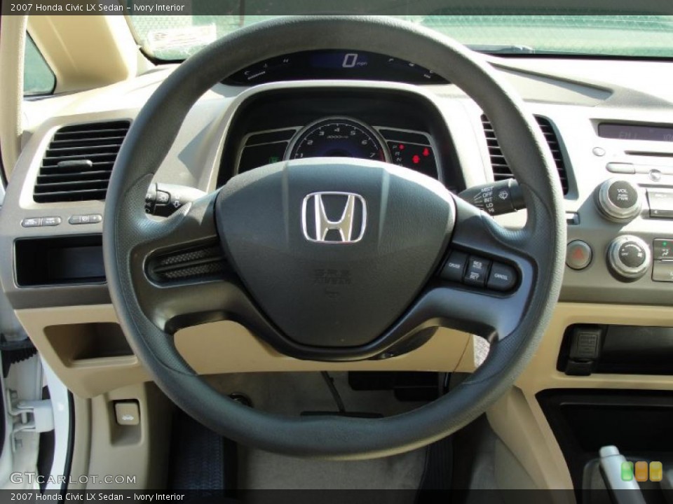 Ivory Interior Steering Wheel for the 2007 Honda Civic LX Sedan #39517872