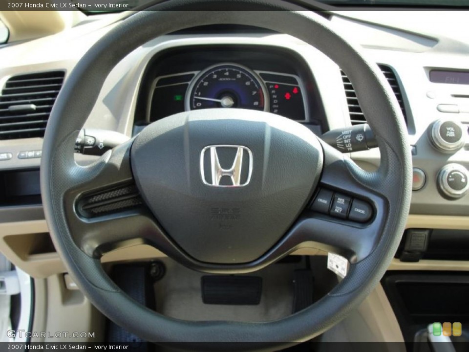 Ivory Interior Steering Wheel for the 2007 Honda Civic LX Sedan #39517884