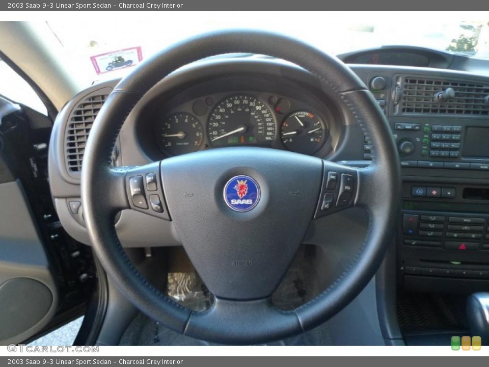 Charcoal Grey Interior Steering Wheel for the 2003 Saab 9-3 Linear Sport Sedan #39522321