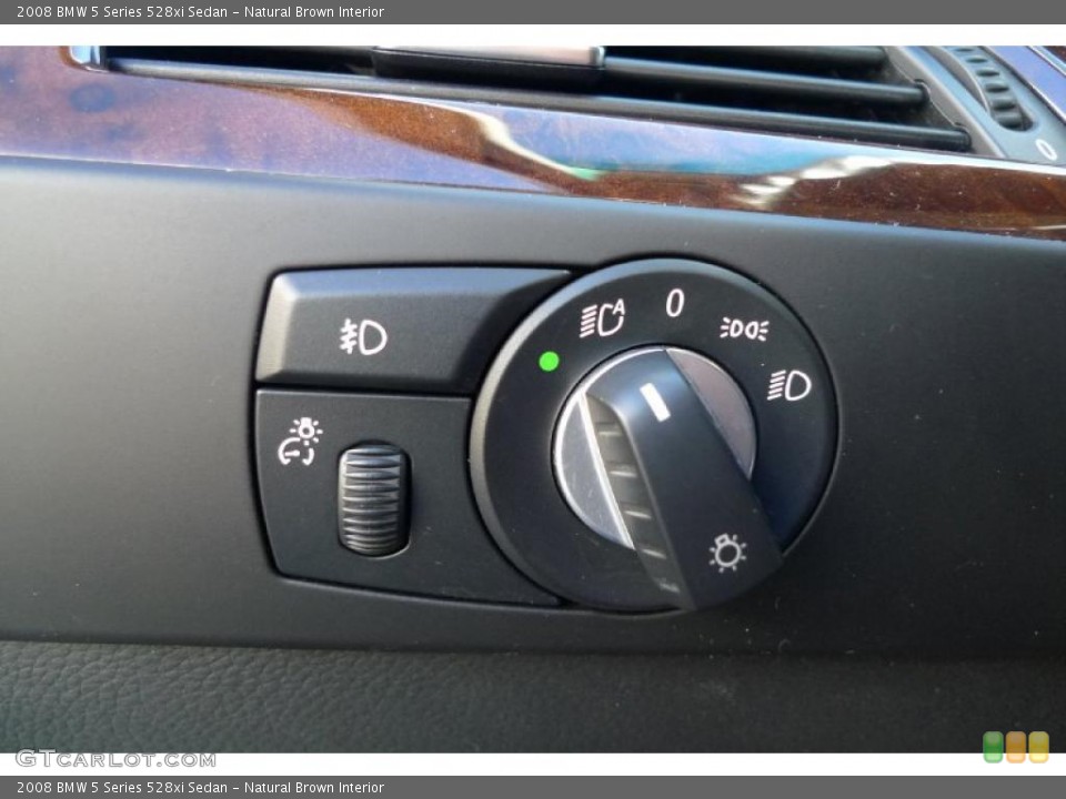 Natural Brown Interior Controls for the 2008 BMW 5 Series 528xi Sedan #39524807