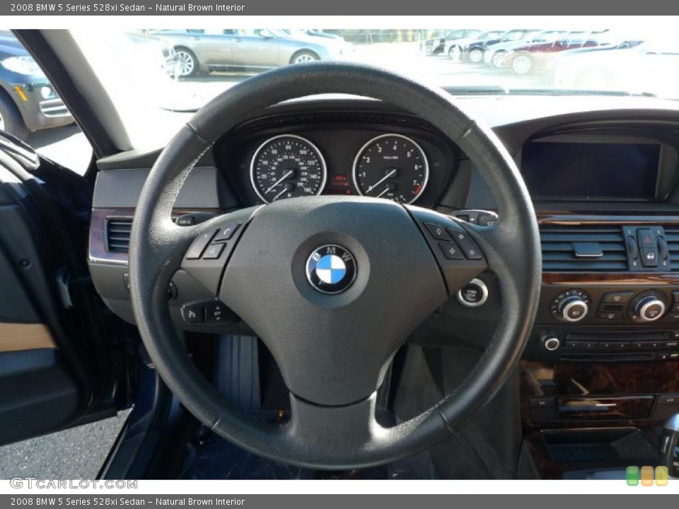 Natural Brown Interior Steering Wheel for the 2008 BMW 5 Series 528xi Sedan #39524821