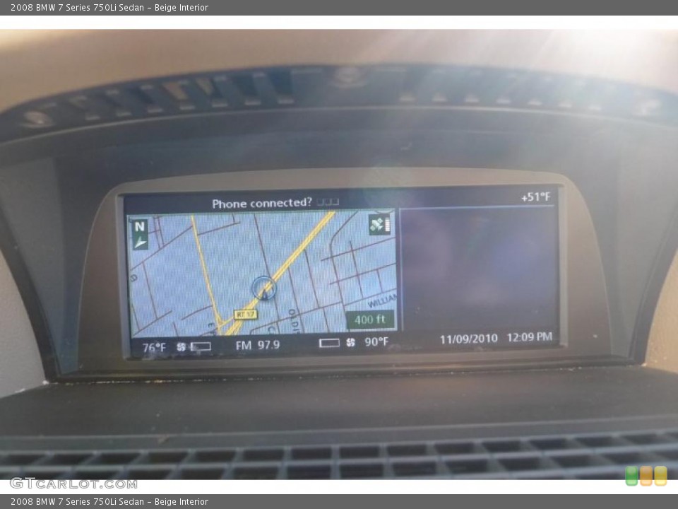 Beige Interior Navigation for the 2008 BMW 7 Series 750Li Sedan #39526537