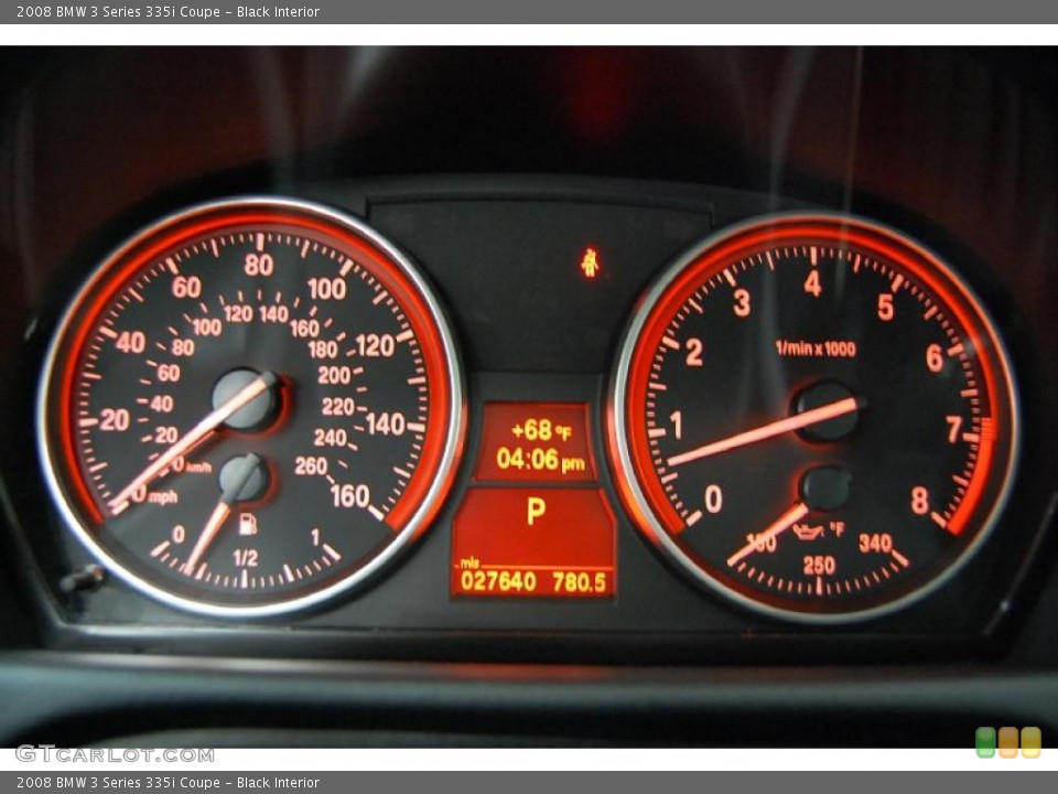 Black Interior Gauges for the 2008 BMW 3 Series 335i Coupe #39527797