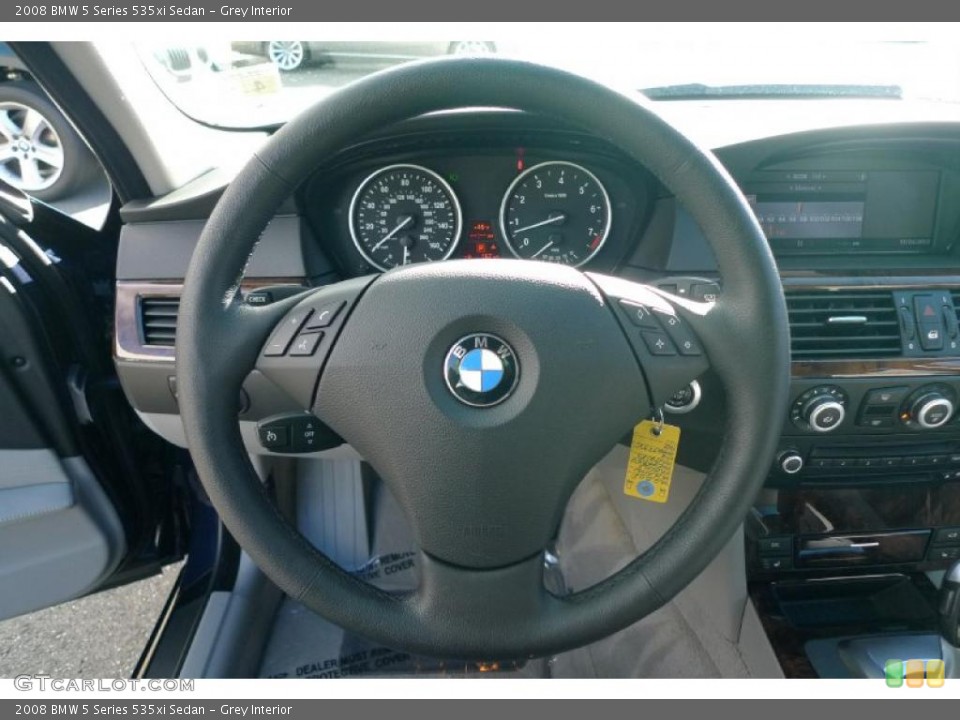 Grey Interior Steering Wheel for the 2008 BMW 5 Series 535xi Sedan #39528053