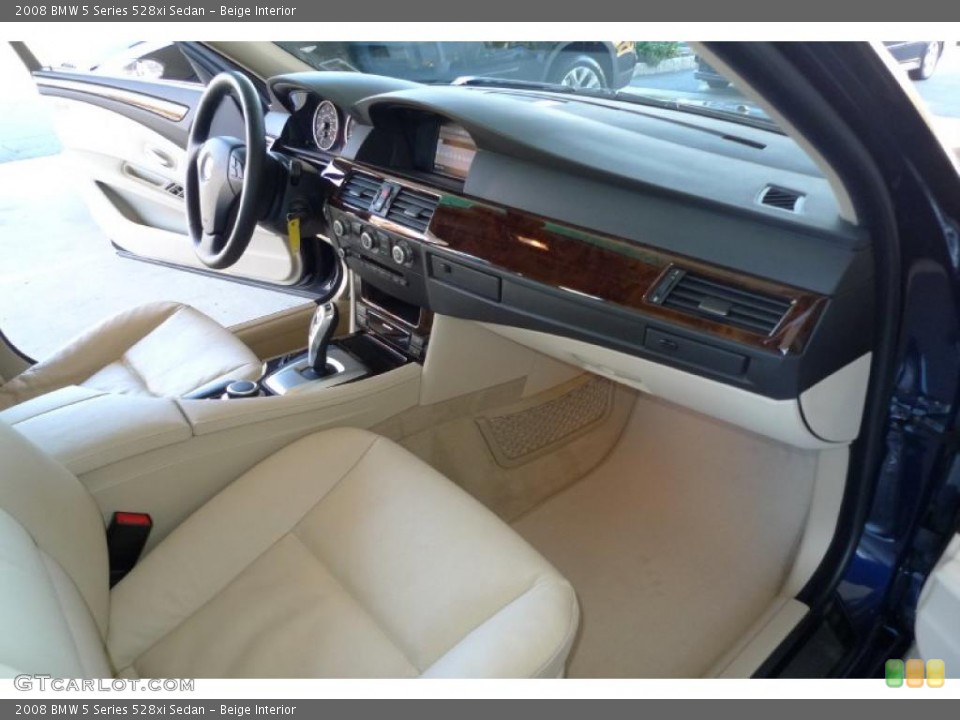 Beige Interior Dashboard for the 2008 BMW 5 Series 528xi Sedan #39528701