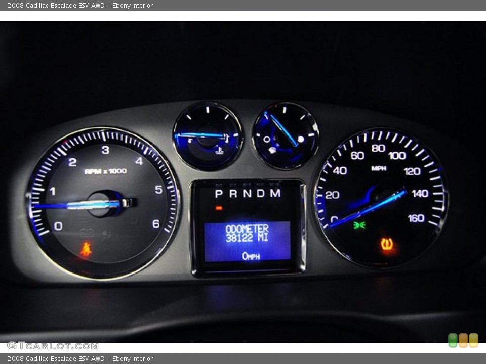 Ebony Interior Gauges for the 2008 Cadillac Escalade ESV AWD #39537913