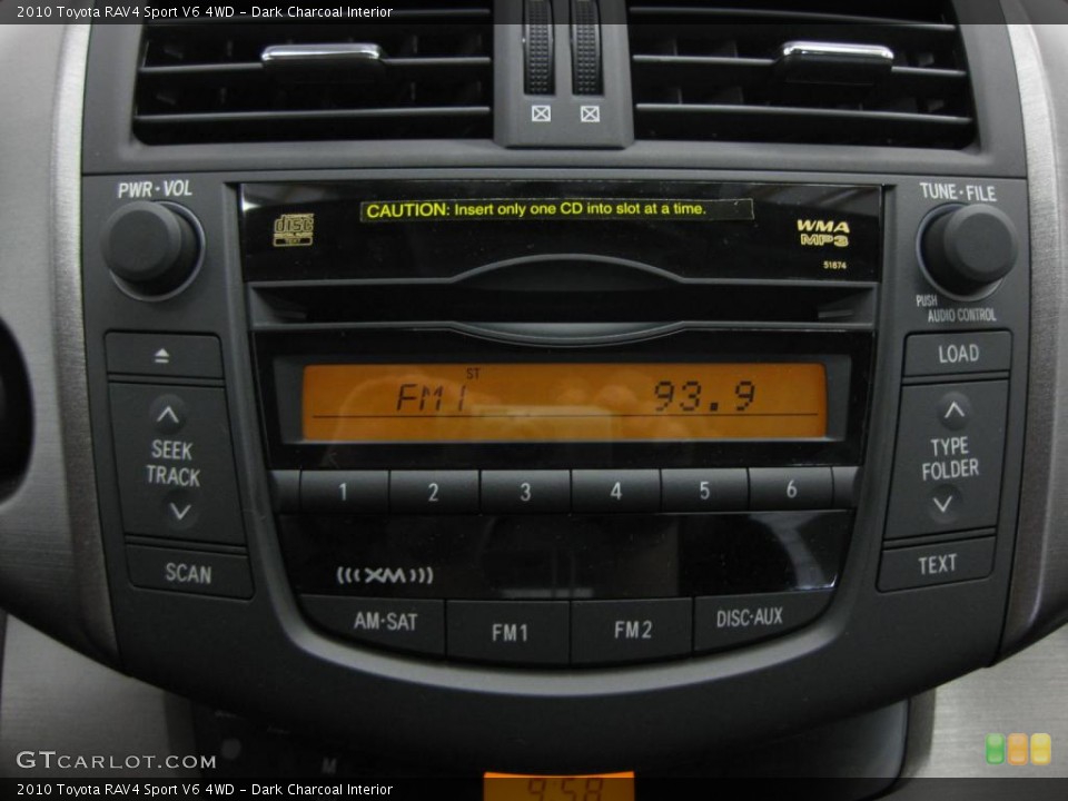 Dark Charcoal Interior Controls for the 2010 Toyota RAV4 Sport V6 4WD #39544334