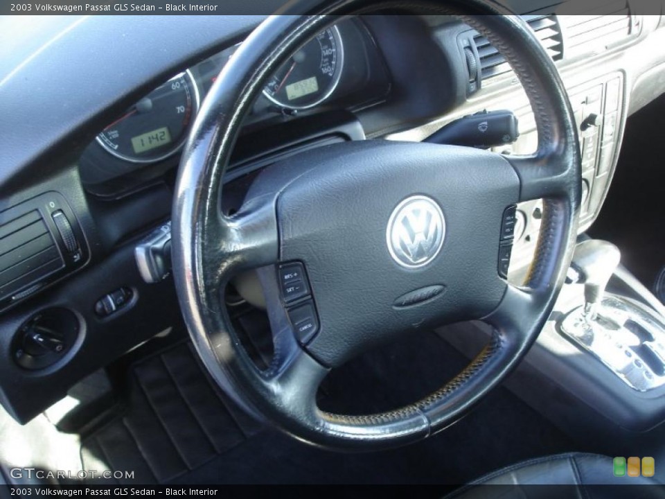 Black Interior Steering Wheel for the 2003 Volkswagen Passat GLS Sedan #39565436