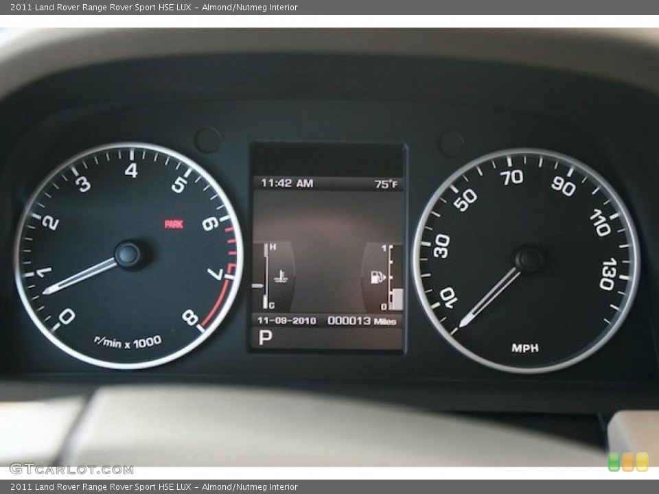 Almond/Nutmeg Interior Gauges for the 2011 Land Rover Range Rover Sport HSE LUX #39566766